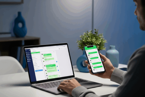 -        in the  Generate a of a person sitting at a minimalist desk with a laptop and smartphone se