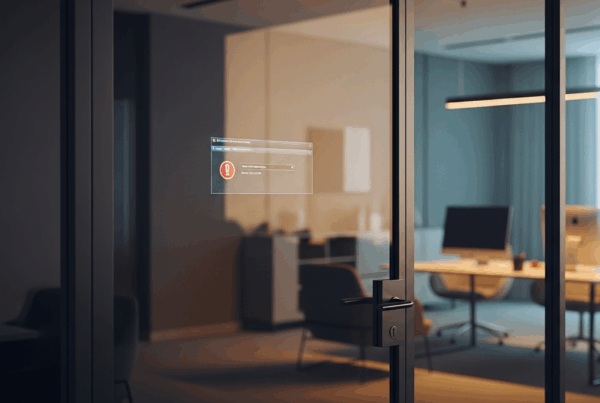 - in der Erzeugung einer geschlossenen Glastür mit einer schwachen Spiegelung eines Computerbildschirms