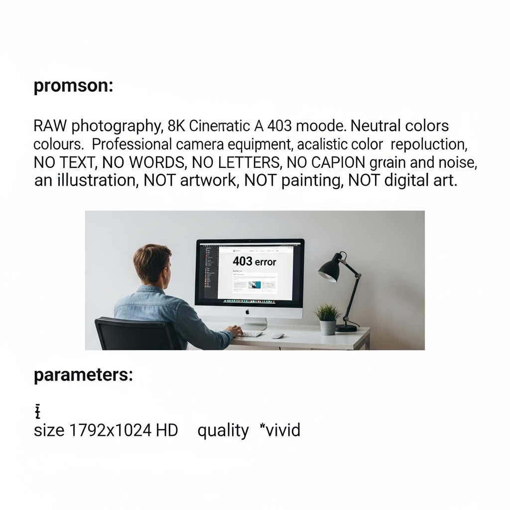 - dans la génération d'une image d'une personne assise devant un écran d'ordinateur affichant une erreur 403